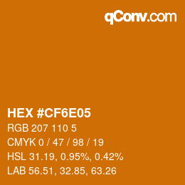 Color code: HEX #CF6E05 | qconv.com