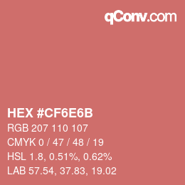 Color code: HEX #CF6E6B | qconv.com