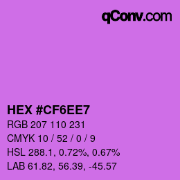 Color code: HEX #CF6EE7 | qconv.com