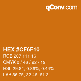 Color code: HEX #CF6F10 | qconv.com