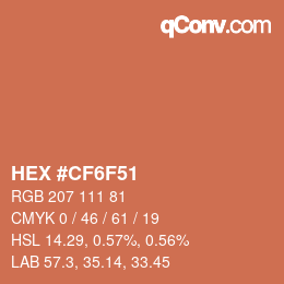 Color code: HEX #CF6F51 | qconv.com
