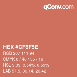 カラーコード: HEX #CF6F5E | qconv.com