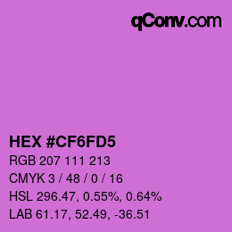 Color code: HEX #CF6FD5 | qconv.com