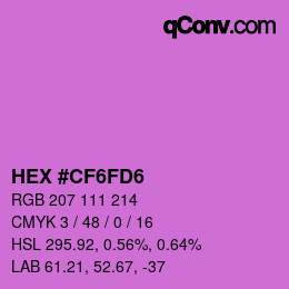 Color code: HEX #CF6FD6 | qconv.com