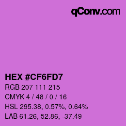 カラーコード: HEX #CF6FD7 | qconv.com