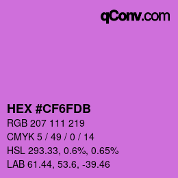 カラーコード: HEX #CF6FDB | qconv.com