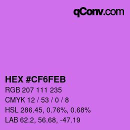 Color code: HEX #CF6FEB | qconv.com