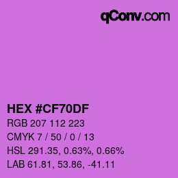 Color code: HEX #CF70DF | qconv.com