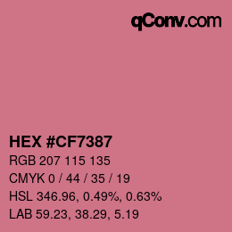 Color code: HEX #CF7387 | qconv.com