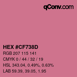 Color code: HEX #CF738D | qconv.com