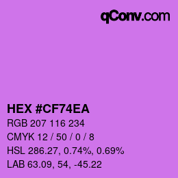 Color code: HEX #CF74EA | qconv.com