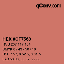 Color code: HEX #CF7568 | qconv.com
