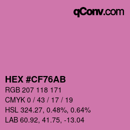 Color code: HEX #CF76AB | qconv.com