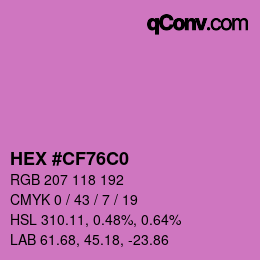 Color code: HEX #CF76C0 | qconv.com