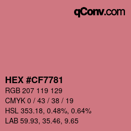 颜色代码: HEX #CF7781 | qconv.com