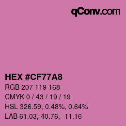 Color code: HEX #CF77A8 | qconv.com