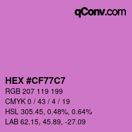 Color code: HEX #CF77C7 | qconv.com