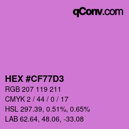 Color code: HEX #CF77D3 | qconv.com