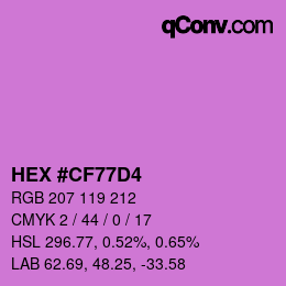 Color code: HEX #CF77D4 | qconv.com