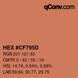Color code: HEX #CF795D | qconv.com