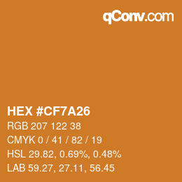 颜色代码: HEX #CF7A26 | qconv.com
