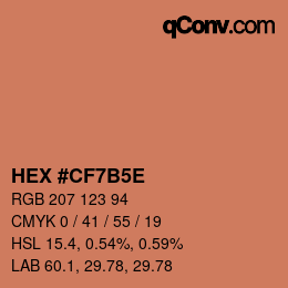 Color code: HEX #CF7B5E | qconv.com