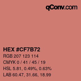 Color code: HEX #CF7B72 | qconv.com