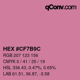 Color code: HEX #CF7B9C | qconv.com
