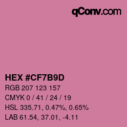 カラーコード: HEX #CF7B9D | qconv.com