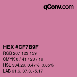 Color code: HEX #CF7B9F | qconv.com