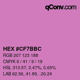 カラーコード: HEX #CF7BBC | qconv.com