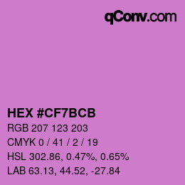 Color code: HEX #CF7BCB | qconv.com