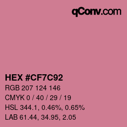 Color code: HEX #CF7C92 | qconv.com