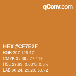 Color code: HEX #CF7E2F | qconv.com