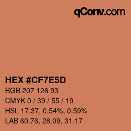 Color code: HEX #CF7E5D | qconv.com