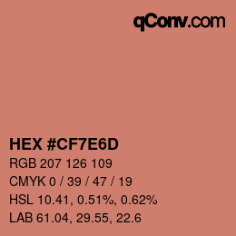 Color code: HEX #CF7E6D | qconv.com