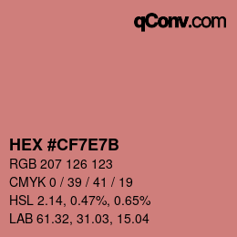 Color code: HEX #CF7E7B | qconv.com