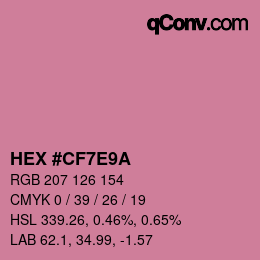カラーコード: HEX #CF7E9A | qconv.com