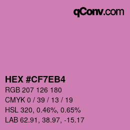カラーコード: HEX #CF7EB4 | qconv.com