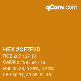 Color code: HEX #CF7F0D | qconv.com