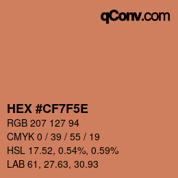 カラーコード: HEX #CF7F5E | qconv.com