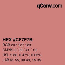 Color code: HEX #CF7F7B | qconv.com