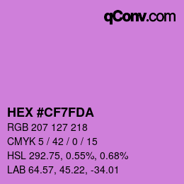 カラーコード: HEX #CF7FDA | qconv.com