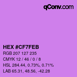 カラーコード: HEX #CF7FEB | qconv.com