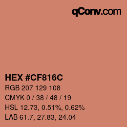 Color code: HEX #CF816C | qconv.com