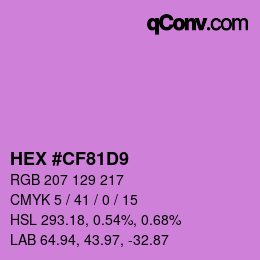 Color code: HEX #CF81D9 | qconv.com