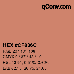 Color code: HEX #CF836C | qconv.com