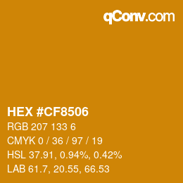 Color code: HEX #CF8506 | qconv.com