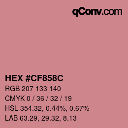 カラーコード: HEX #CF858C | qconv.com