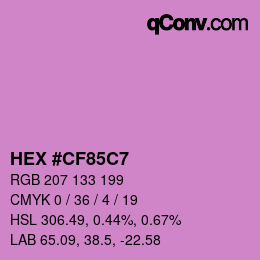 Color code: HEX #CF85C7 | qconv.com